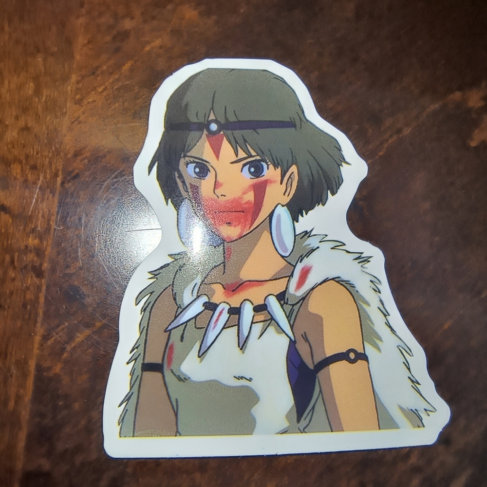 Princess Mononoke Sticker - Forest Warrior Illustration